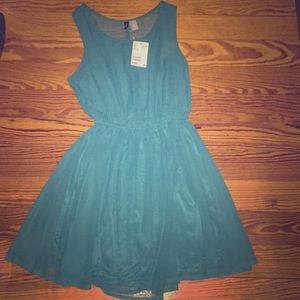 H&M greenish/turquoise flare dress!